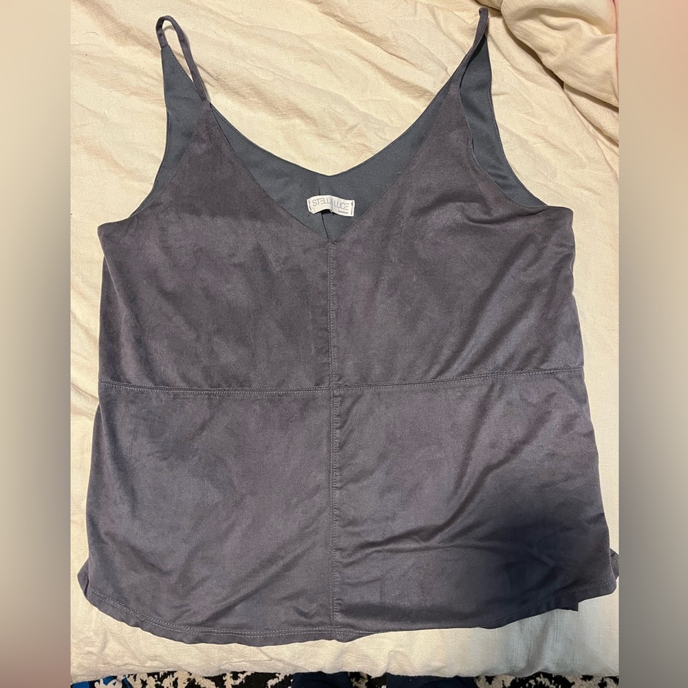 Stella Luce suede-ish tank top spaghetti strap